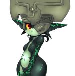  1girl colored helmet imp looking_at_viewer mato_spectoru midna navel neon_trim no_nipples no_pussy nude one_eye_covered red_eyes solo the_legend_of_zelda twilight_princess two-tone_skin yellow_sclera 