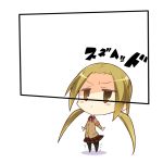  1girl blonde_hair blush_stickers chibi frame gia_kon hagimura_suzu midget pantyhose school_uniform seitokai_yakuindomo solo tiptoes twintails yellow_eyes 