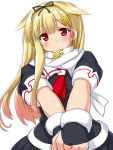  1girl blonde_hair dd_(ijigendd) kantai_collection long_hair personification red_eyes school_uniform serafuku yuudachi_(kantai_collection) 