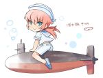  1boy blue_eyes chibi dixie_cup_hat hat inazuma_eleven_(series) inazuma_eleven_go kirino_ranmaru long_hair male mizuhara_aki pink_hair sailor sailor_hat solo submarine twintails 