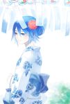  1girl akizuno alternate_hairstyle aqua_(kingdom_hearts) blue_eyes blue_hair japanese_clothes kimono kingdom_hearts kingdom_hearts_birth_by_sleep wind_chime 