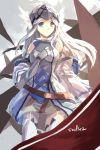  1girl armor armored_dress artist_name blue_eyes helmet highres log_horizon long_hair reinesia_el_arte_cowen silver_hair spoilers swd3e2 winged_helmet 