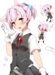  absurdres animal_ears cat_ears cat_tail chibi gloves highres kantai_collection pink_hair shiranui_(kantai_collection) tagme tail translation_request 