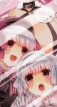  3girls alice_(fate/extra) braid breasts fate/extra fate/extra_ccc fate_(series) hat head_out_of_frame highres multiple_girls passion_lip red_eyes tamaki_(glass_bottle) twin_braids white_hair 