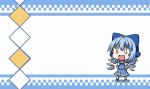 0_0 1girl blue_hair bow chibi cirno hair_bow hands_on_hips solo touhou umeboshi_(lazy_lazy) 