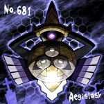  aegislash misterror no_humans pokemon pokemon_(creature) pokemon_(game) pokemon_xy shield sword weapon 