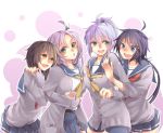  4girls aoba_(kantai_collection) asagi-so furutaka_(kantai_collection) kako_(kantai_collection) kantai_collection kinugasa_(kantai_collection) multiple_girls school_uniform tagme 