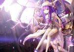  1girl gloves hc long_hair patchouli_knowledge purple_hair solo thighhighs touhou violet_eyes 