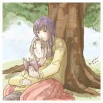  2girls couple gekido laikaken multiple_girls reading ruzenka tagme tree yuri 