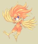  1girl bird breeze_the_zephyr duel_monster feathered_wings harpy meito_(maze) monster_girl orange_hair solo violet_eyes wings yuu-gi-ou 