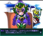  1girl 2boys armor female genderswap kamen_rider kamen_rider_gaim_(series) kamen_rider_ryugen kamen_rider_zangetsu male multiple_boys personification purple_hair rider-tan sid_(gaim) tagme translation_request violet_eyes yandere 