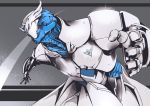  1boy alphasz amagi_kouga armor crest daison fighting_stance foreshortening full_armor glint helmet power_armor solo zetman 
