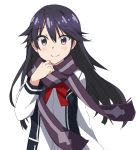  1girl black_hair female izure kuroki_rei long_hair scarf school_uniform solo violet_eyes vividred_operation 
