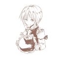  1girl bust hat hat_removed headwear_removed holding holding_hat miyo_(ranthath) monochrome shikieiki_yamaxanadu short_hair simple_background solo touhou white_background 