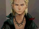  1boy blonde_hair blue_eyes bust eli_(mgs) jewelry metal_gear_solid metal_gear_solid_v necklace scar solo throttlee tooth_necklace 