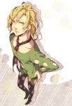  1boy blonde_hair earrings highres himekawa_donki jewelry jojo_no_kimyou_na_bouken necktie pannacotta_fugo solo yellow_eyes 