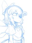  bow cirno crossed_eyes flat_chest hair_bow ice ice_wings insect short_hair sketch space_jin touhou wings 