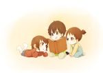  3girls book child hirasawa_ui hirasawa_yui k-on! manabe_nodoka multiple_girls short_hair tagme younger 