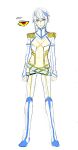  1boy absurdres belt ebippoid epaulettes expressionless highres junketsu kill_la_kill male multicolored_hair personification scar sketch solo two-tone_hair 