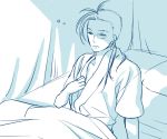  1boy blanket chichiri fushigi_yuugi long_hair male monochrome scar sitting sketch solo yuzuki_kaoru 