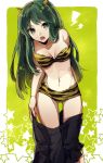  1girl bikini breasts cleavage fang green_hair horns long_hair lum skirt solo swimsuit tiger_print undressing urusei_yatsura wonoco0916 