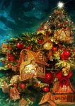  bell christmas christmas_ornaments christmas_tree demizu_posuka hat miniboy original santa_hat sky star_(sky) starry_sky tinsel treehouse 