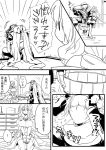  1boy 1girl bodysuit braid breasts coin comic gloves hat hjm kyoukai_senjou_no_horizon long_hair mary_stuart money monochrome piggy_bank scar scarf tenzou_crossunite translation_request 