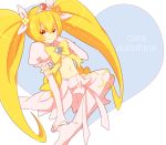  1girl blonde_hair boots character_name choker cure_sunshine detached_sleeves english eyelashes gloves hair_ornament hair_ribbon happy heart heartcatch_precure! high_heels long_hair looking_at_viewer magical_girl meko_(2344927) midriff myoudouin_itsuki navel open_mouth precure puffy_sleeves ribbon skirt solo super_silhouette_(heartcatch_precure!) thigh_boots thighhighs twintails very_long_hair white_background wrist_cuffs yellow_eyes 