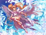  angel_wings boots cure_angel cure_peach feathers fresh_precure! fresh_pretty_cure! futari_wa_pretty_cure hisahiko long_hair magical_girl momozono_love orange_hair precure red_eyes solo twintails very_long_hair wings 