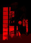  black flandre_scarlet monochrome red silhouette sitting touhou window yoshioka_yoshiko zuta 
