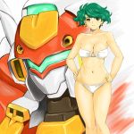  bikini funky-harem green_eyes green_hair kobayashi_aya mecha r-3 robot short_hair shu-z super_robot_wars swimsuit 