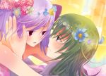  flower green_hair gundam gundam_00 hanai_shichi purple_hair tieria_erde 
