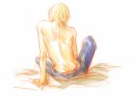  back blonde_hair fay_d_flourite male shirtless solo tsubasa_chronicle 