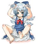  blue_hair cirno feet lowres oekaki ribbon rihhi touhou 