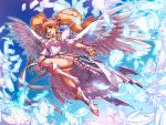  angel_wings boots cure_angel cure_peach feathers fresh_precure! fresh_pretty_cure! futari_wa_pretty_cure hisahiko long_hair magical_girl momozono_love orange_hair precure red_eyes solo twintails very_long_hair wings 