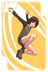  1girl amagami jumping skirt socks solo sweater tachibana_miya tamago 