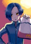  bag black_hair brown_eyes hands kobayakawa_rinko love_plus mcdonald&#039;s mcdonald's nagisa_kurousagi paper_bag short_hair solo turtleneck 