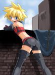   blonde_hair blue_eyes cosplay gloves kyle_dunamis naughty_face rutee_katret tales_of_destiny tales_of_destiny_2 thigh-highs walnut  