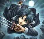  black_key black_keys blue_eyes blue_hair ciel foreshortening hamoto moon nun solo sword tsukihime weapon 
