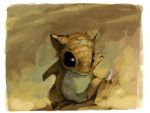  artist_request black_eyes lowres mouse no_humans pokemon pokemon_(creature) sandshrew solo walking 