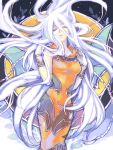  1girl closed_eyes dress jongo_(alzero) kisara long_hair solo very_long_hair white_hair wings yuu-gi-ou yuu-gi-ou_duel_monsters 