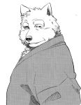  1boy canine garreau japanese_clothes kemono male simple_background sketch 