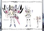  blonde_hair boots breasts character_sheet dagger gloves green_eyes jamadhar kuramochi_kyouryuu large_breasts long_hair mecha_musume mirai_senki_slavenil navel panties thigh_boots thighhighs underwear weapon 