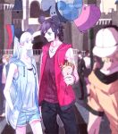  2girls black_hair blue_eyes blurry disneyland eye_contact grey_eyes hand_in_pocket holding_hands hoodie_vest jeans jewelry long_hair looking_at_another mickey_mouse_ears milk_puppy multiple_girls necklace redhead ruby_rose rwby short_hair shorts tagme weiss_schnee white_hair yuri 