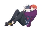  1boy bendan-daizi caster_(fate/zero) character_doll fate/zero fate_(series) hug jacket orange_hair purple_jacket solo uryuu_ryuunosuke 