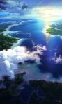  beach bird clouds forest highres nature no_humans ocean scenery technoheart 