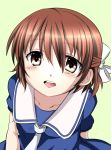  1girl a.ringo brown_eyes brown_hair child clannad looking_up okazaki_ushio sailor_dress school_uniform serafuku short_hair 