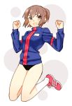  1girl brown_eyes brown_hair buruma fate/stay_night fate_(series) fujimura_taiga ponytail short_hair solo tam_(cuq) track_jacket 