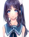  1girl blue_eyes blue_hair hiradaira_chisaki long_hair nagi_no_asukara oji_(m-yuki0228) sailor_dress school_uniform side_ponytail 