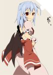  1girl bat_wings blue_hair fang from_side looking_at_viewer pointy_ears red_eyes shin&#039;ya_(nanp) solo touhou wings wrist_cuffs 
